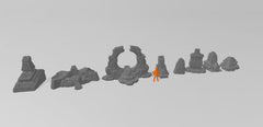 Sci-fi Scenery - Elder Artifacts - EC3D Design, Infinity, Legion, Scifi, Cyberpunk, Starfinder, ruins terrain, traveller, alien, ancient-2