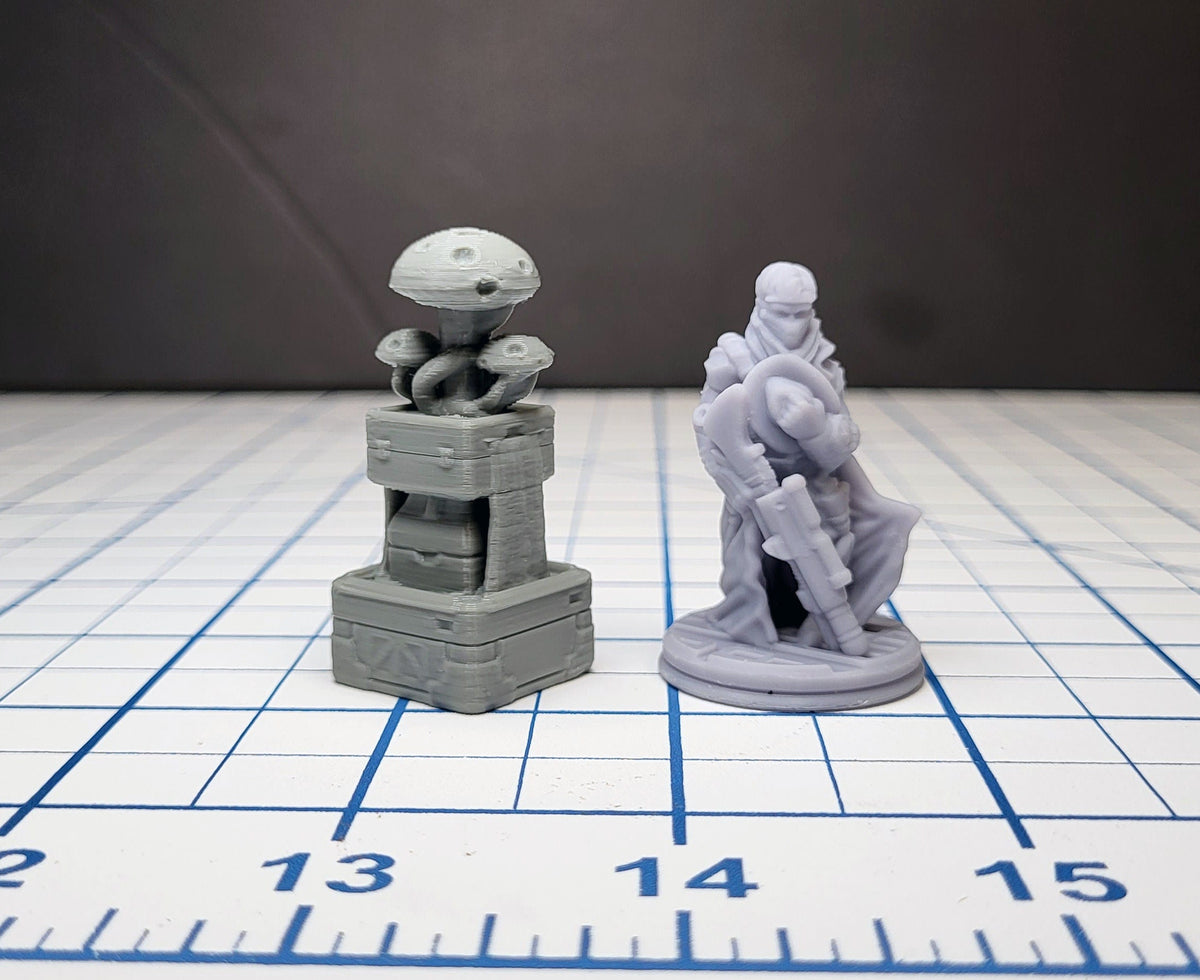 Sci-fi Scenery - Fountains and Statues - EC3D Design, Infinity, Legion, Scifi, Cyberpunk, Starfinder, courtyard, office, futuristic terrain-5