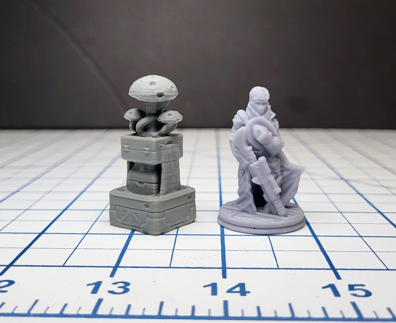 Sci-fi Scenery - Fountains and Statues - EC3D Design, Infinity, Legion, Scifi, Cyberpunk, Starfinder, courtyard, office, futuristic terrain-5