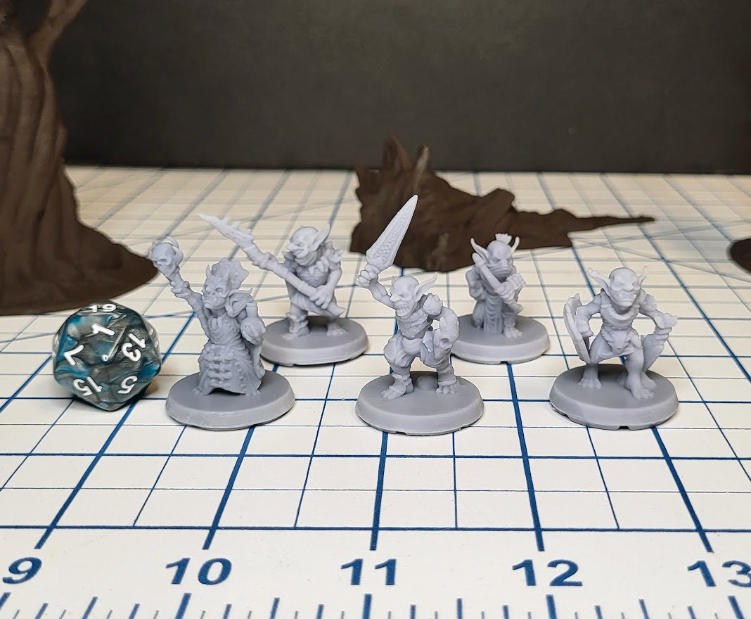 dnd essential Monster Mini Pack 2 - 22 Miniatures! - EC3D, Pathfinder 2E, Kobold, Orc, Gnoll, Bandit, Goblin | 32mm | TTRPG | Wargaming-6