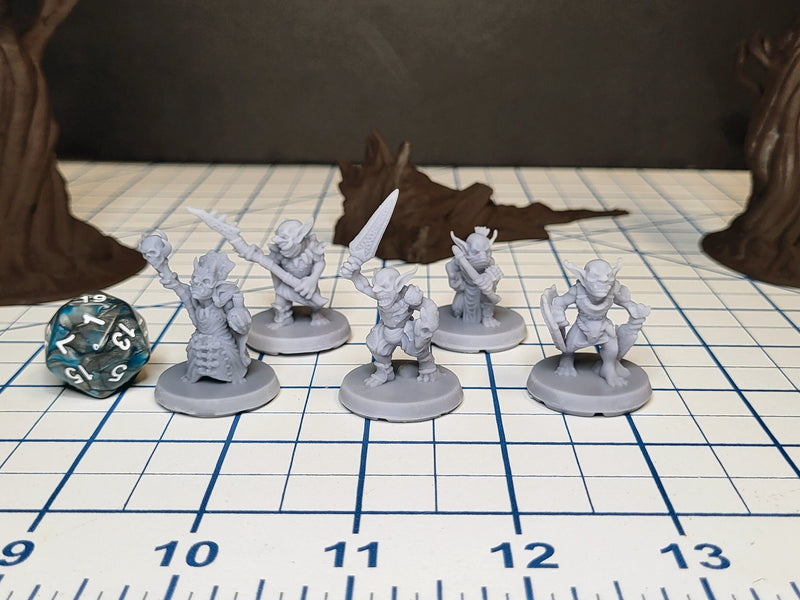 Goblin Pack - EC3D | DnD | Goblin | Monster | Archer | 32mm | Pathfinder | Fantasy | Shaman | Wargaming | Frostgrave | Mini Pack | Set-1