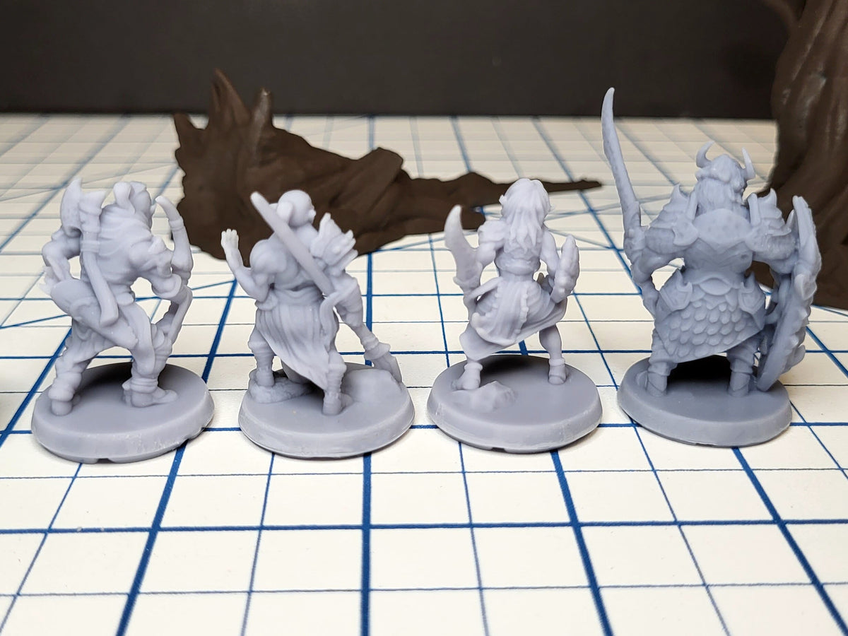 4 Orc Bandit Pack - EC3D | DnD | Fighter | Bandit | Male | Female | 32mm | Pathfinder | commoner | TTRPG | Wargaming | Ranger-2