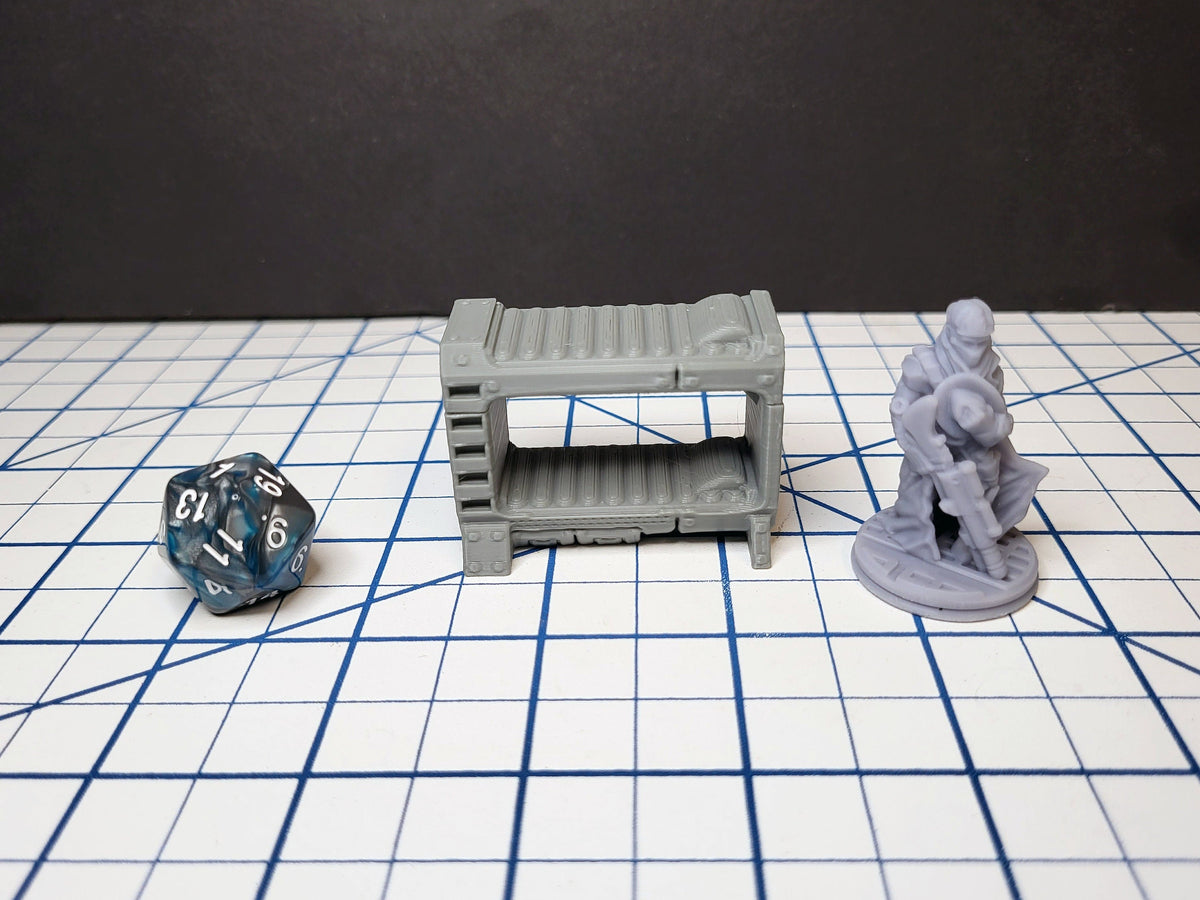 Sci-fi Scenery - Beds, tables, lockers - EC3D Design, Infinity, Legion, Scifi, Cyberpunk, Starfinder, ttrpg terrain, traveller, furniture-2