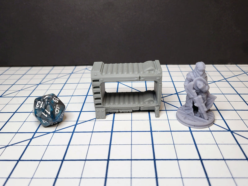 Sci-fi Scenery - Beds, tables, lockers - EC3D Design, Infinity, Legion, Scifi, Cyberpunk, Starfinder, ttrpg terrain, traveller, furniture-2