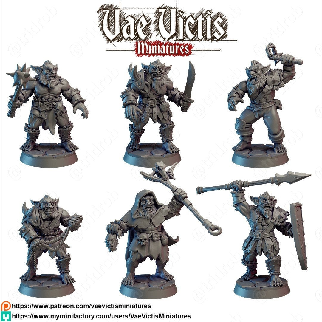 Bugbear Mini Set - Vae Victis Miniatures | DnD | Bugbears | monster| melee | barbarian | Fighter | Pathfinder | TTRPG | Wargaming Frostgrave