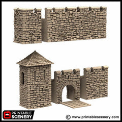 Norman Fort Walls - Basic Walls - King and Country, DnD, Pathfinder, 15mm, 28mm, 32mm, wargaming terrain, scatter scenery, medieval castle-7