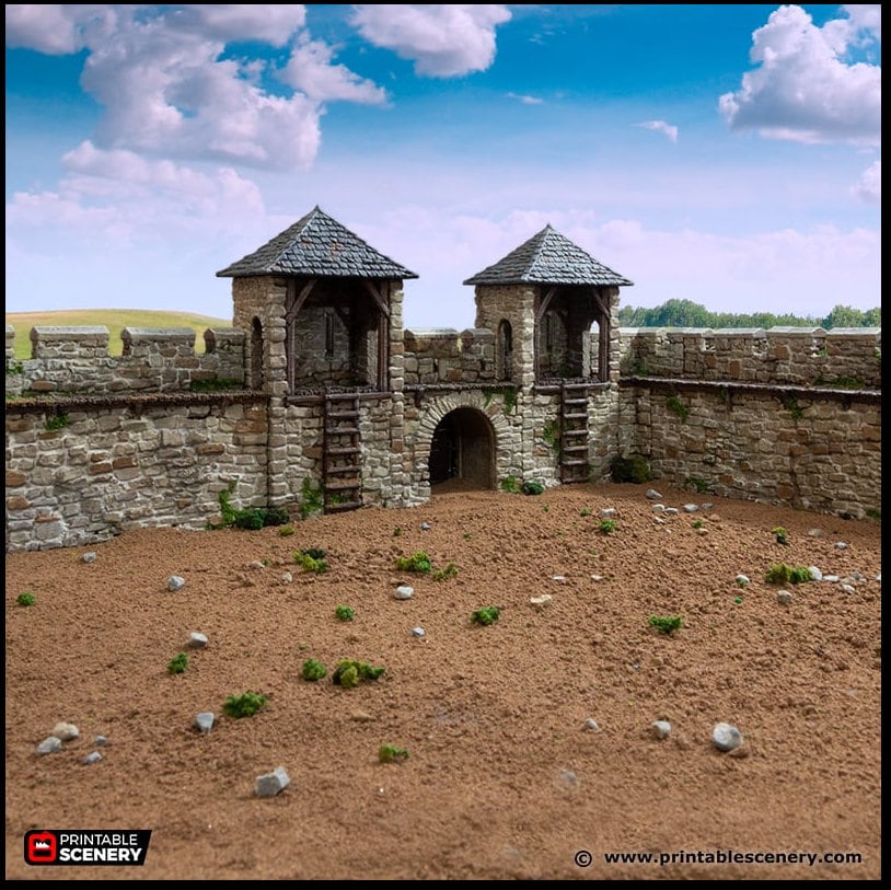 Norman Fort Walls - Basic Walls - King and Country, DnD, Pathfinder, 15mm, 28mm, 32mm, wargaming terrain, scatter scenery, medieval castle-3
