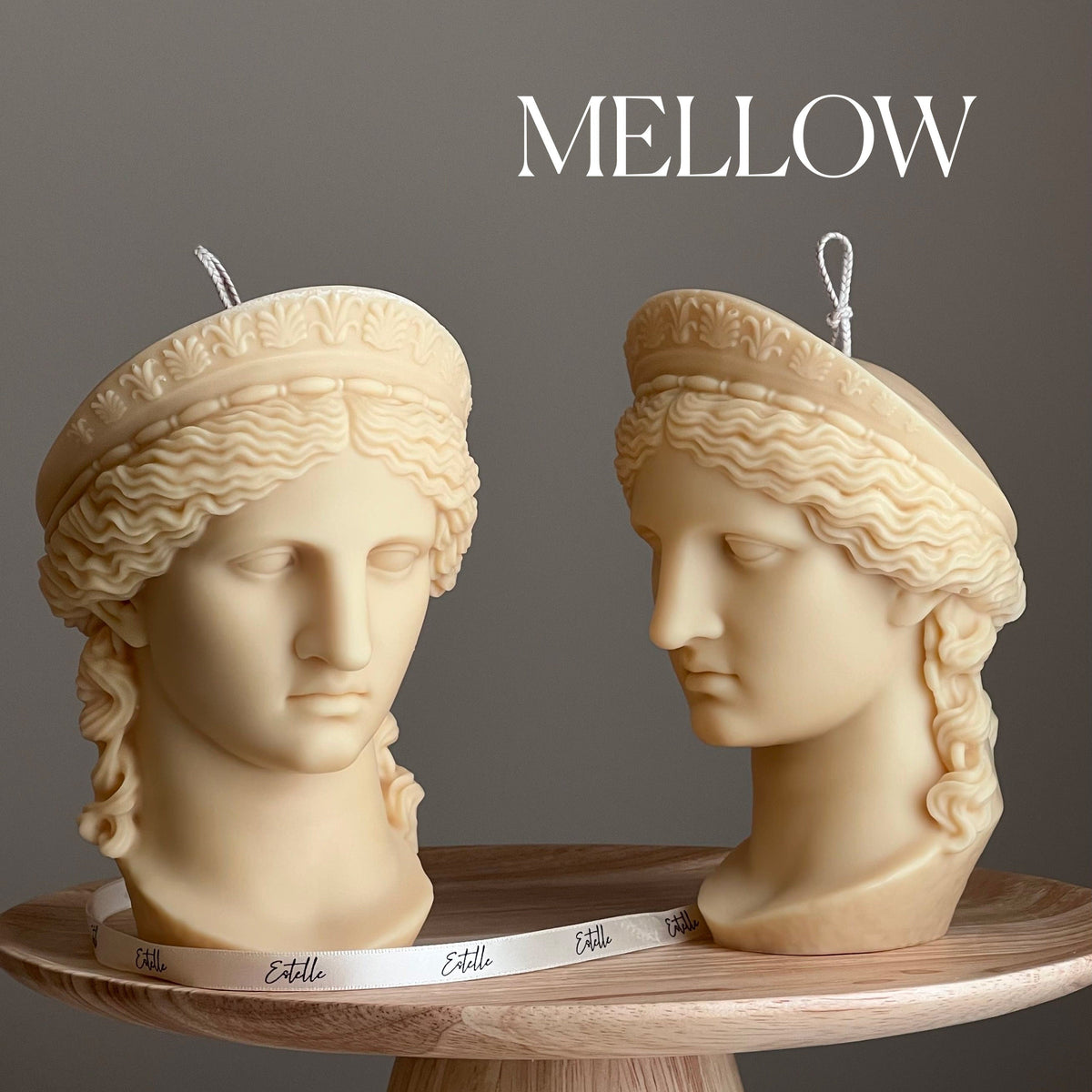 Hera Goddess Bust Candle: Sculptural Greek Statue Candle-4