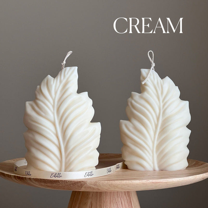 Handmade Leaf Pillar Soy Candle | Home Decor-3