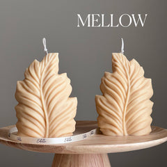 Handmade Leaf Pillar Soy Candle | Home Decor-4