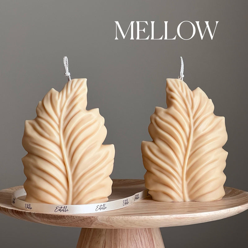 Handmade Leaf Pillar Soy Candle | Home Decor-4