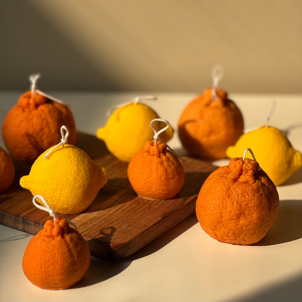 Orange Shaped Candle Set: Soy Wax Vegan Minimalist Decor-2