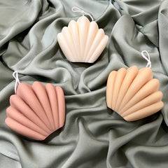Scallop Shell Candle: Summer Home Decor, Vegan Soy Wax-1