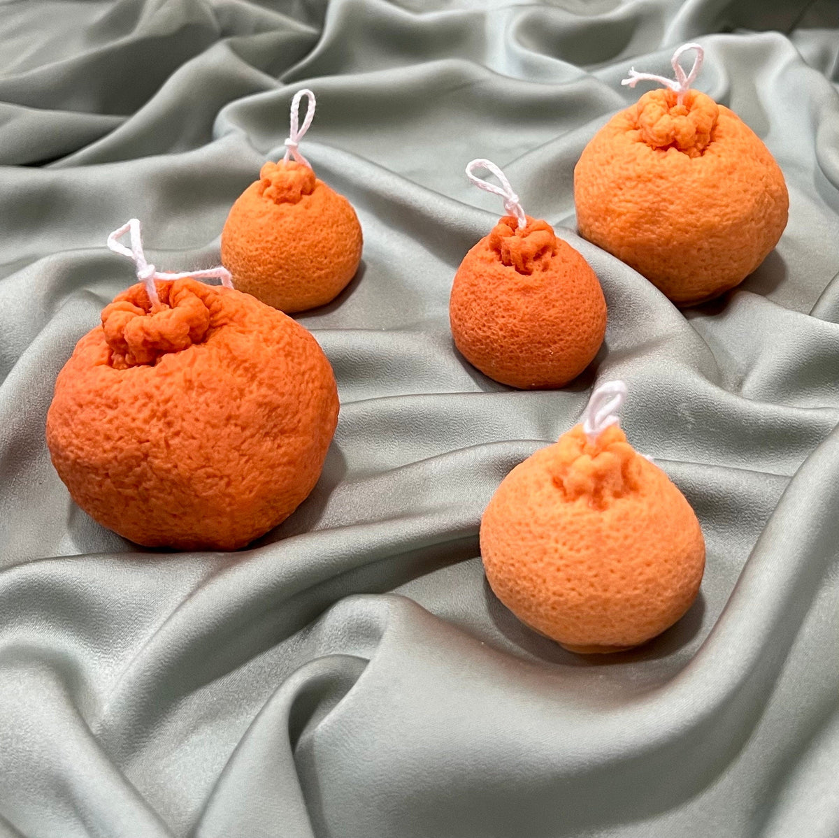 Orange Shaped Candle Set: Soy Wax Vegan Minimalist Decor-6