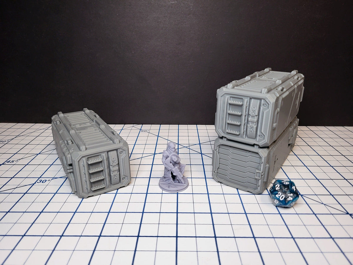 Shipping Container - Sci-fi Scenery - by EC3D, Infinity, Legion, Scifi, Cyberpunk, Starfinder, spaceport, space station, futuristic terrain