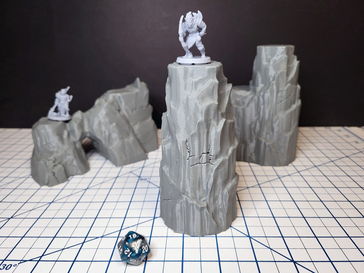 Large Rock Terrain Set 1 - Scatter Scenery by EC3D, for TTRPGs and Wargaming - Mountain, Rocks, Canyon, DnD mini, Pathfinder, Tabletop-2