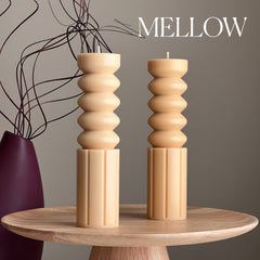 Tall Soy Wax Pillar Candle | Wavy, Unscented, Home Decor-4