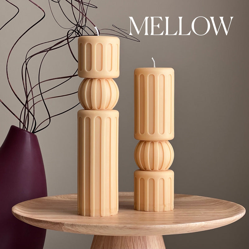 Roman Pillar Soy Wax Candle Set: Minimalist Home Decor-4
