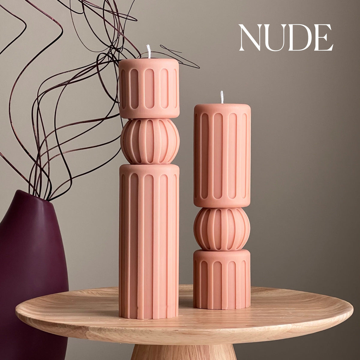 Roman Pillar Soy Wax Candle Set: Minimalist Home Decor-2