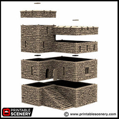 Norman Stone Fort - King and Country, DnD, Pathfinder, 15mm, 28mm, 32mm, wargaming terrain, scenery D&D fort, base, castle, stone, medieval-8