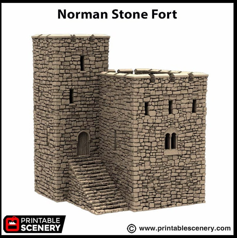 Norman Stone Fort - King and Country, DnD, Pathfinder, 15mm, 28mm, 32mm, wargaming terrain, scenery D&D fort, base, castle, stone, medieval-9