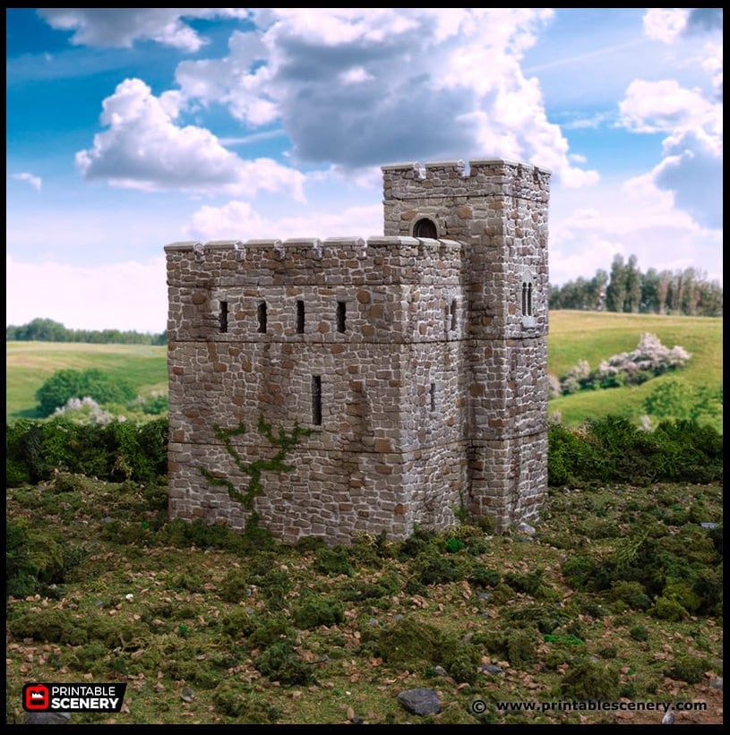 Norman Stone Fort - King and Country, DnD, Pathfinder, 15mm, 28mm, 32mm, wargaming terrain, scenery D&D fort, base, castle, stone, medieval-4