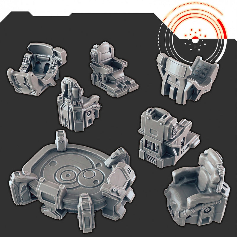 Starship Bridge and Terminals - EC3D Design, Infinity, Legion, Sci-fi, Cyberpunk, Starfinder, tabletop terrain, Sci-fi Scenery-3