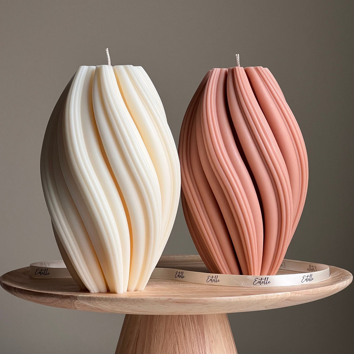 Tall Swirl Soy Wax Candle | Modern Home Decor-1