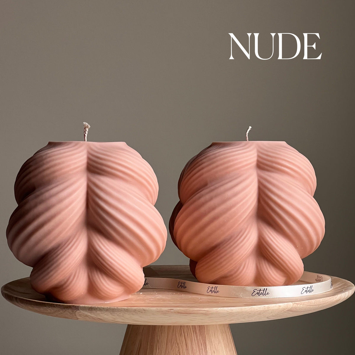 Huge Swirl Knot Candle: Unscented Soy Wax Pillar, Home Decor-2