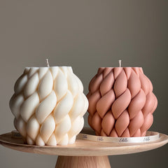 Large Swirl Knot Soy Candle | Trendy Minimalist Pillar Candle-1