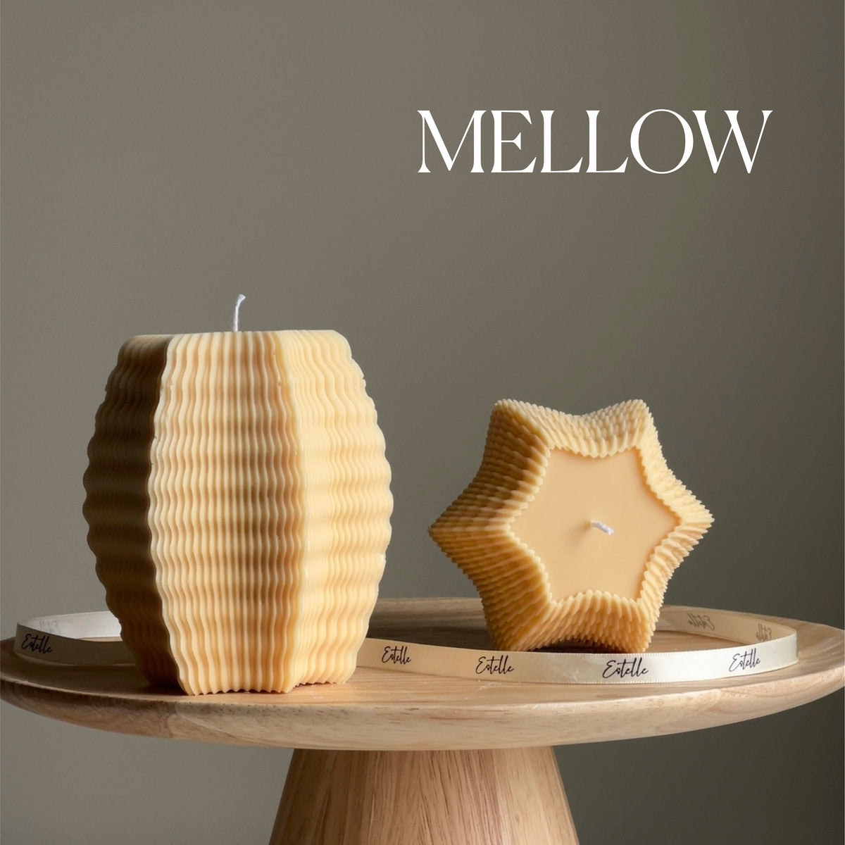 Handmade Ribbed Hexagon Candle: Geometric Home Decor-4