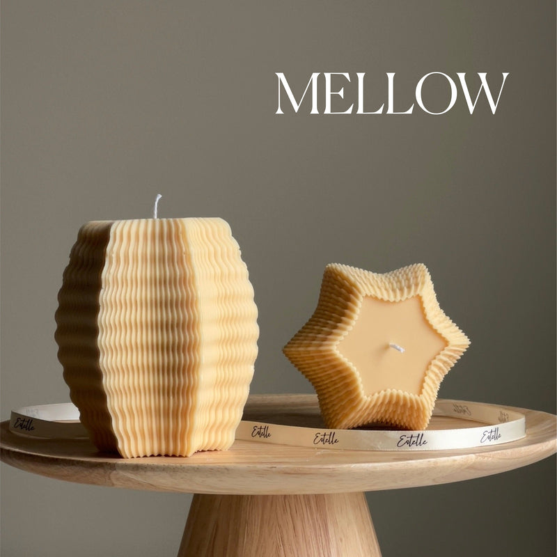 Handmade Ribbed Hexagon Candle: Geometric Home Decor-4