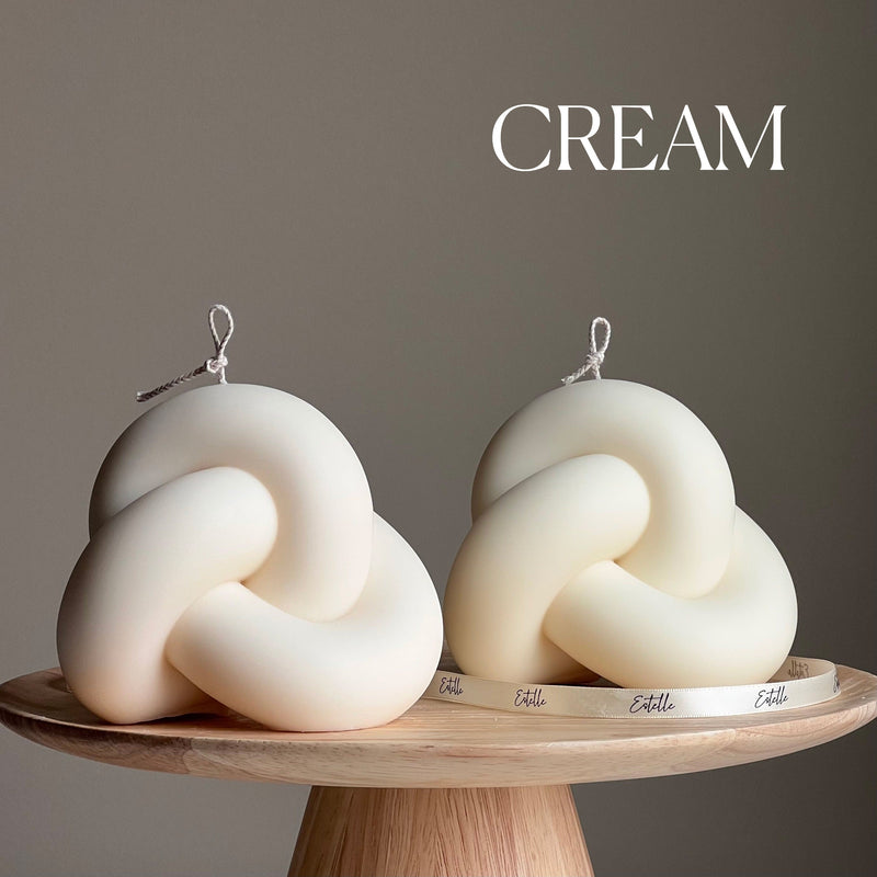 Large Knot Candle: Handmade Soy Wax Rope Candle, Minimalist Decor-3
