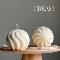 Handmade Swirl Ball Candle | Trendy Home Decor-3