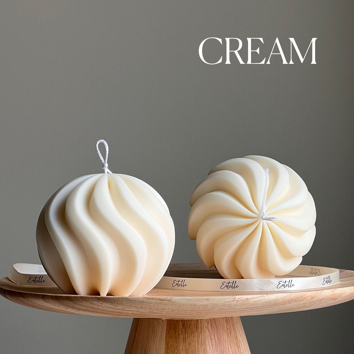 Handmade Swirl Ball Candle | Trendy Home Decor-3