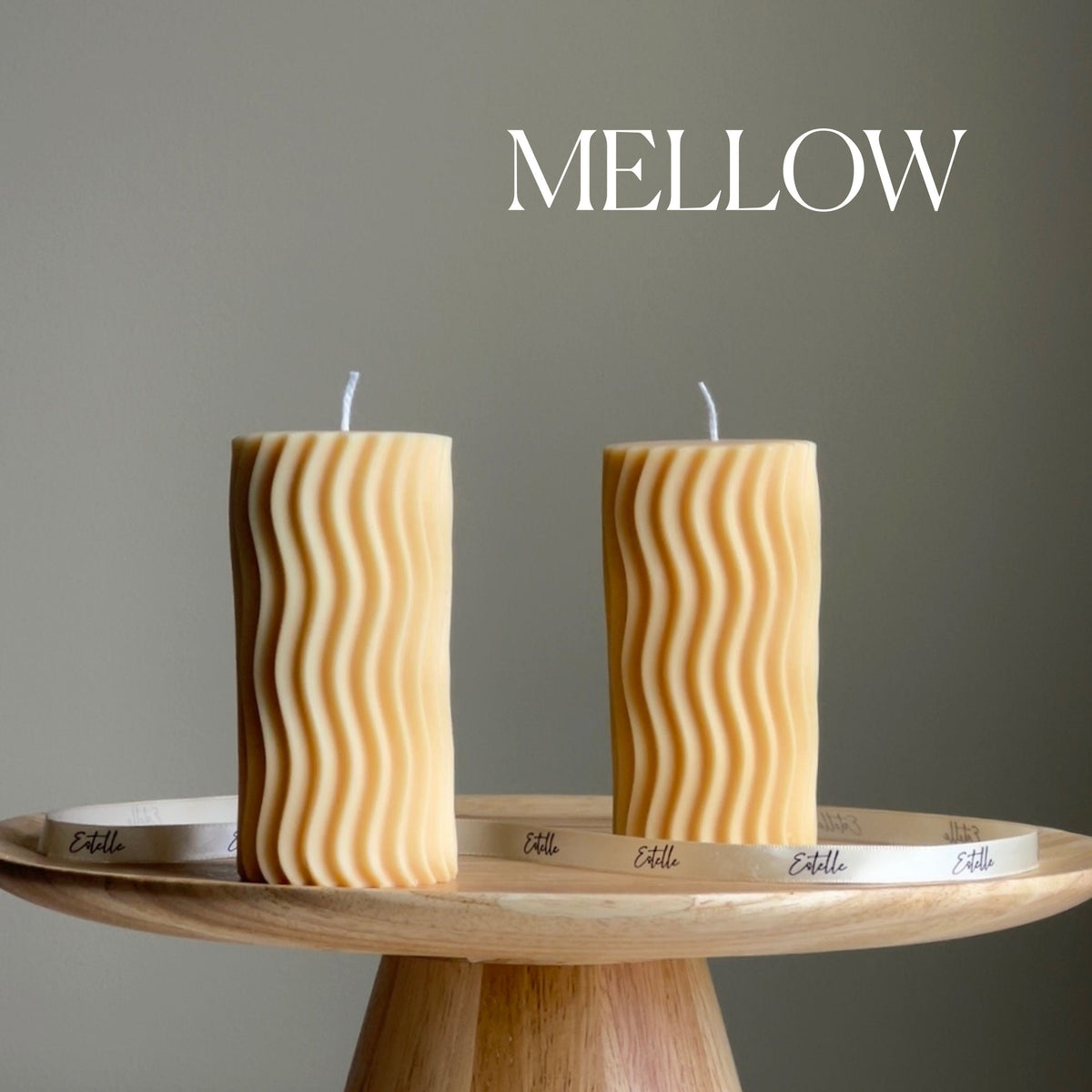 Handmade Ribbed Wave Pillar Candle: Trendy Home Decor-4