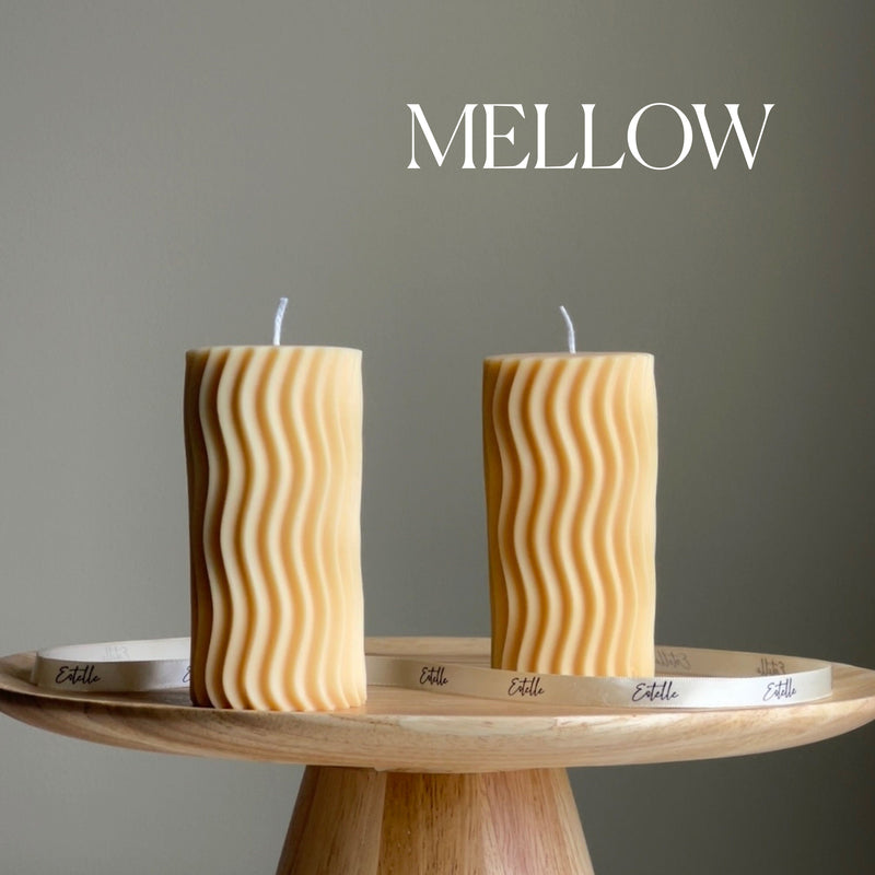Handmade Ribbed Wave Pillar Candle: Trendy Home Decor-4