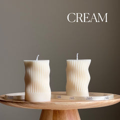 Handmade Ribbed Soy Candle | Wave Column, Decor-3