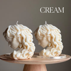 Medusa Soy Wax Candle: Sculptural Woman Head Statue Candle-5