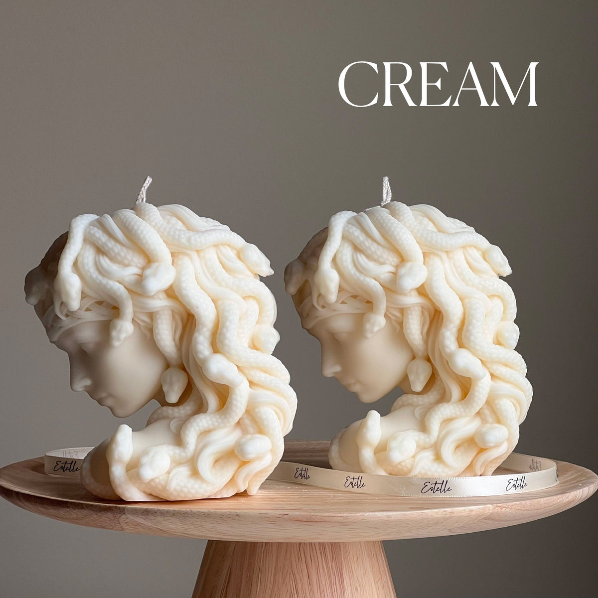 Medusa Soy Wax Candle: Sculptural Woman Head Statue Candle-5