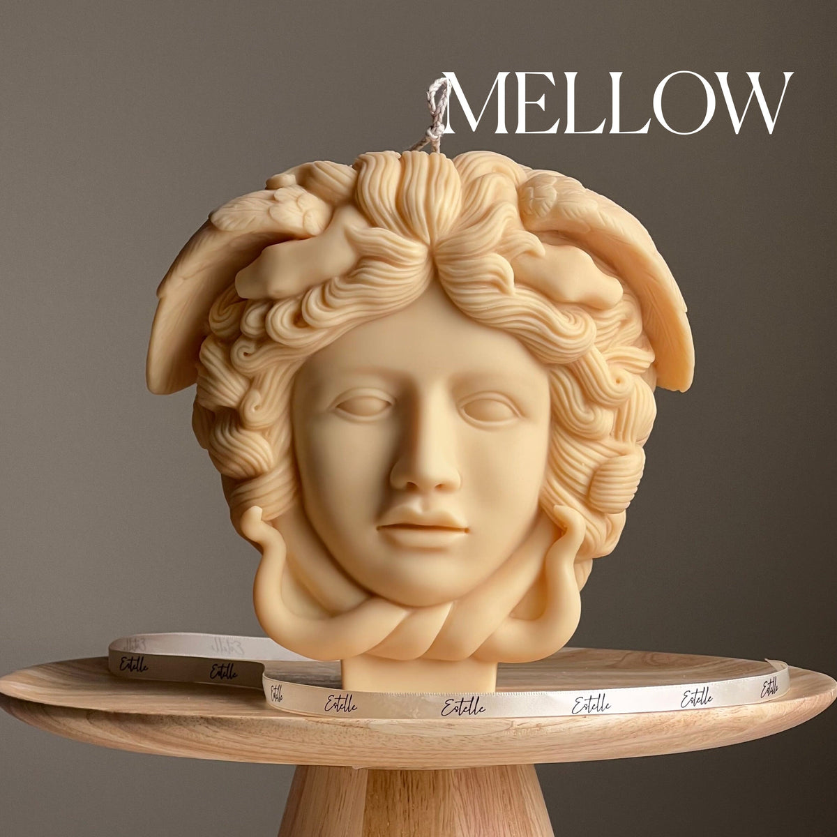 Medusa Soy Wax Candle: Large Sculptural Woman Head Statue-5
