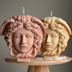 Medusa Soy Wax Candle: Large Sculptural Woman Head Statue-1