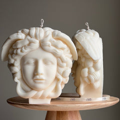 Medusa Soy Wax Candle: Large Sculptural Woman Head Statue-2