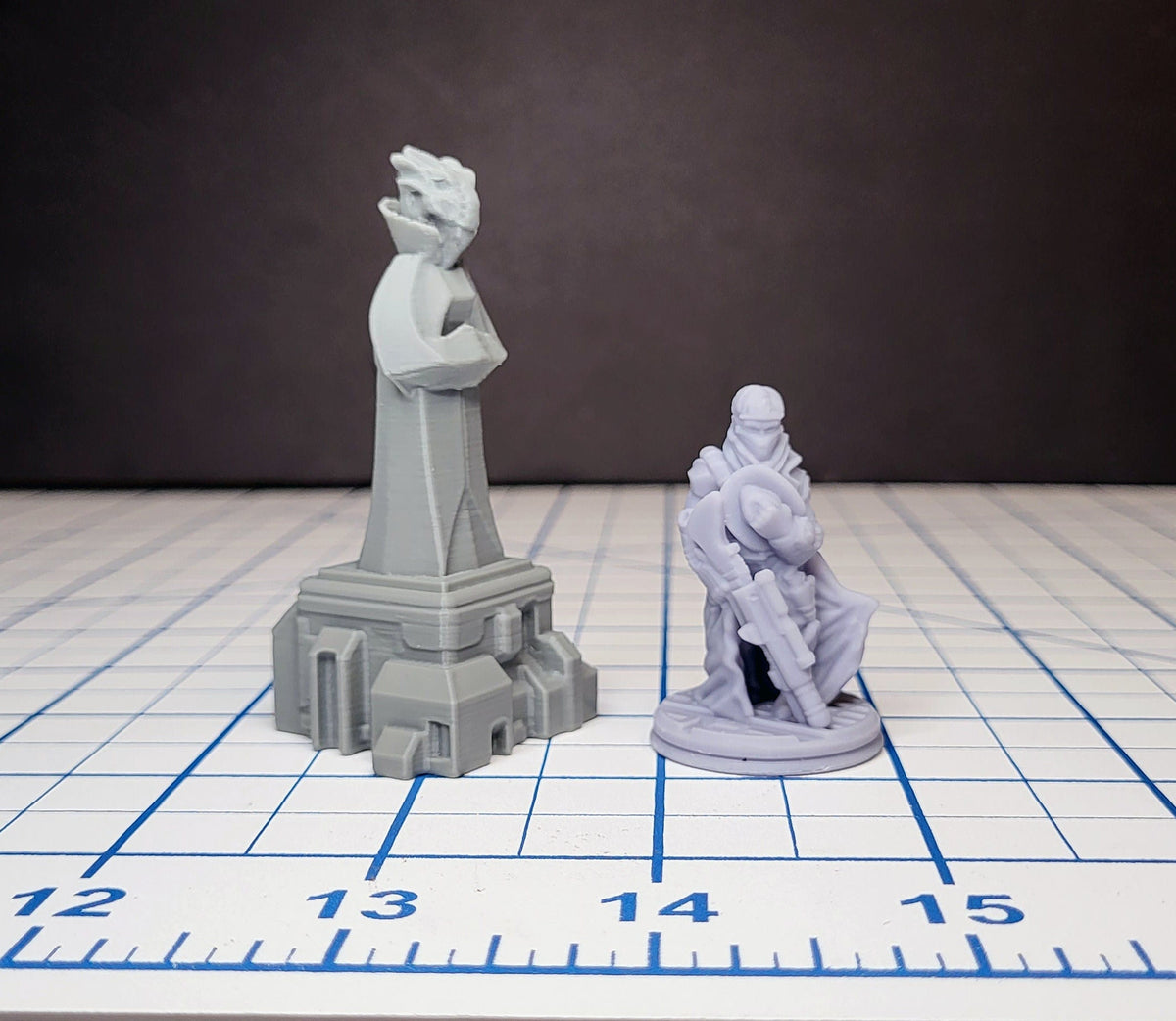 Sci-fi Scenery - Fountains and Statues - EC3D Design, Infinity, Legion, Scifi, Cyberpunk, Starfinder, courtyard, office, futuristic terrain-3