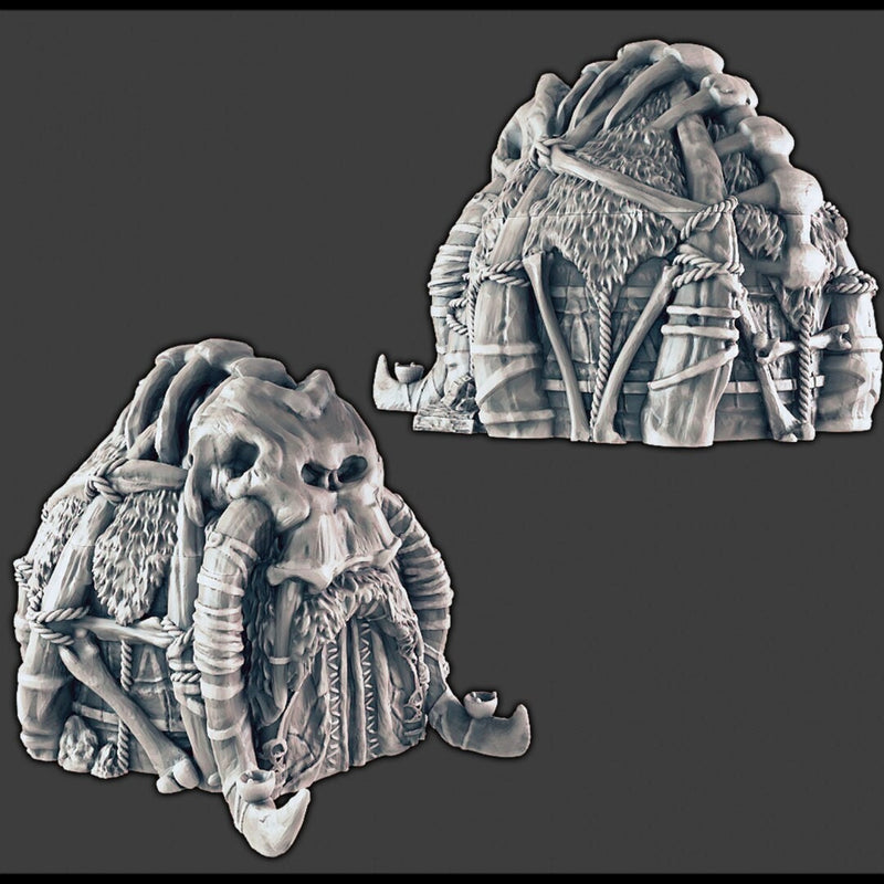 Ice Tribe Hut - Hunter - DND Terrain - EC3D Wilds of Wintertide - Snow, Igloo, Arctic, Cold, Pathfinder 2E, Fantasy, Medieval,-1