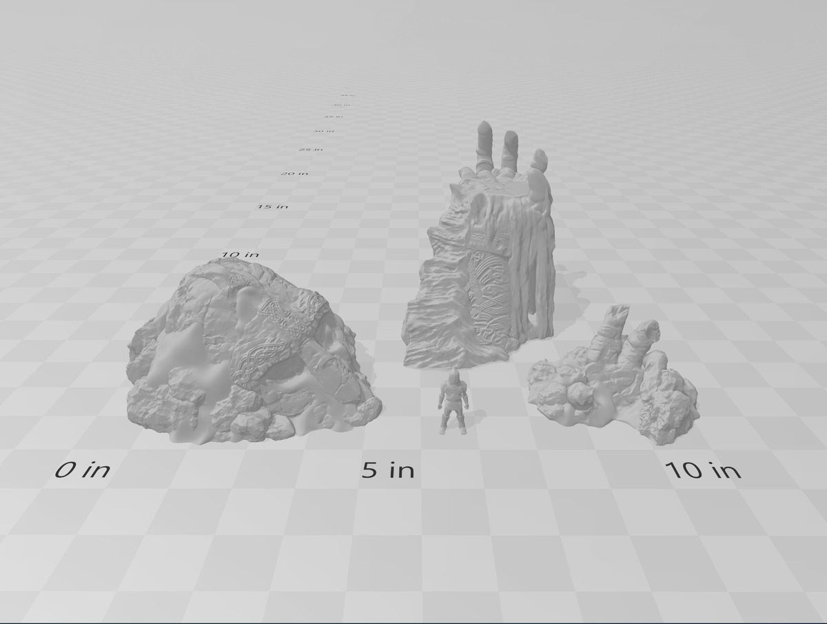 The Warden (buried statue) - DND Terrain - EC3D Wilds of Wintertide - Snow, Igloo, Arctic, Cold, scatter scenery, Pathfinder 2E, Fantasy,-3