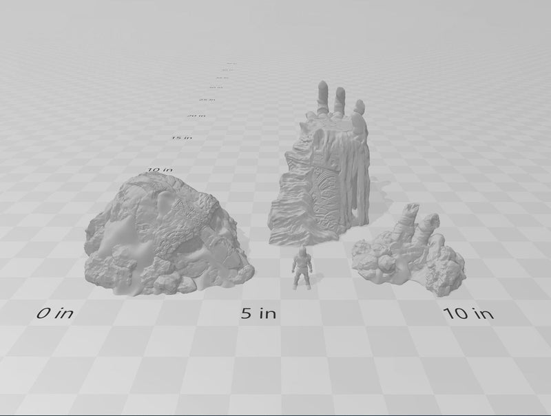 The Warden (buried statue) - DND Terrain - EC3D Wilds of Wintertide - Snow, Igloo, Arctic, Cold, scatter scenery, Pathfinder 2E, Fantasy,-3