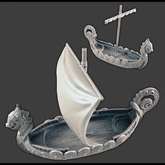 The Longship - Wilds of Wintertide - Heroes Hoard, DnD, Tabletop Terrain, Scatter Scenery, boat, ship, 32mm 28mm | Pathfinder 2E-1