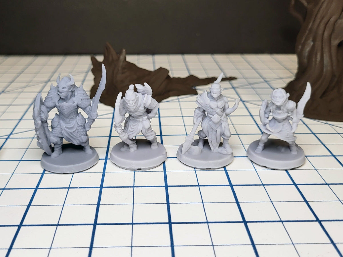 4 Orc Bandit Pack - EC3D | DnD | Fighter | Bandit | Male | Female | 32mm | Pathfinder | commoner | TTRPG | Wargaming | Ranger