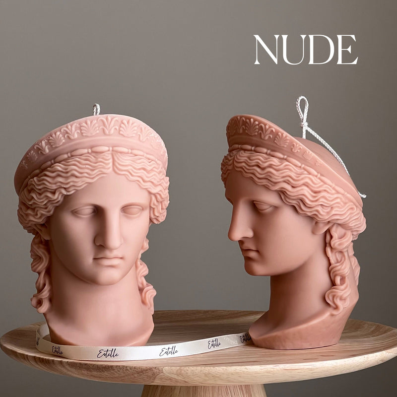 Hera Goddess Bust Candle: Sculptural Greek Statue Candle-2